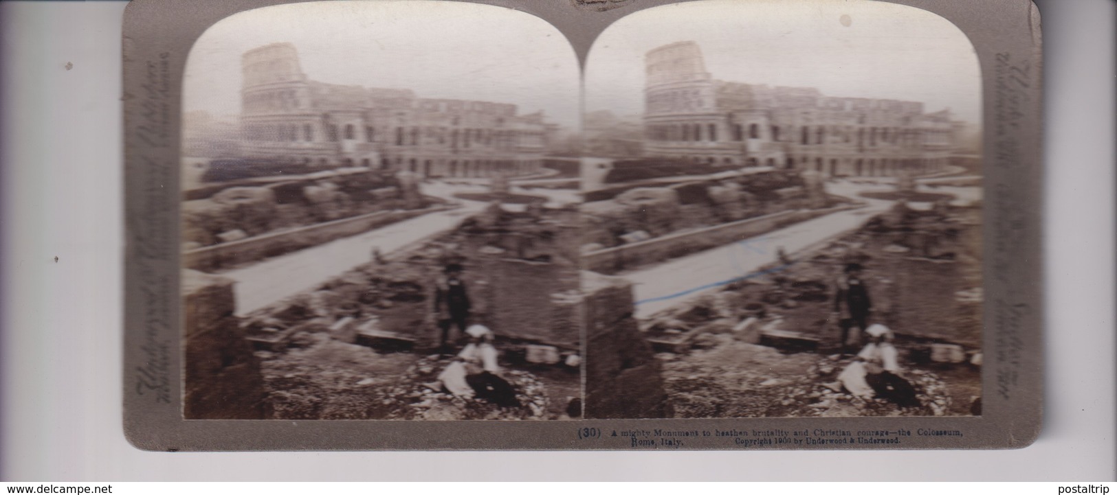 ITALY ITALIA Colosseum   ROME  Stéréoscopique Stéréoscope Carte Photo Stéréo - Fotos Estereoscópicas