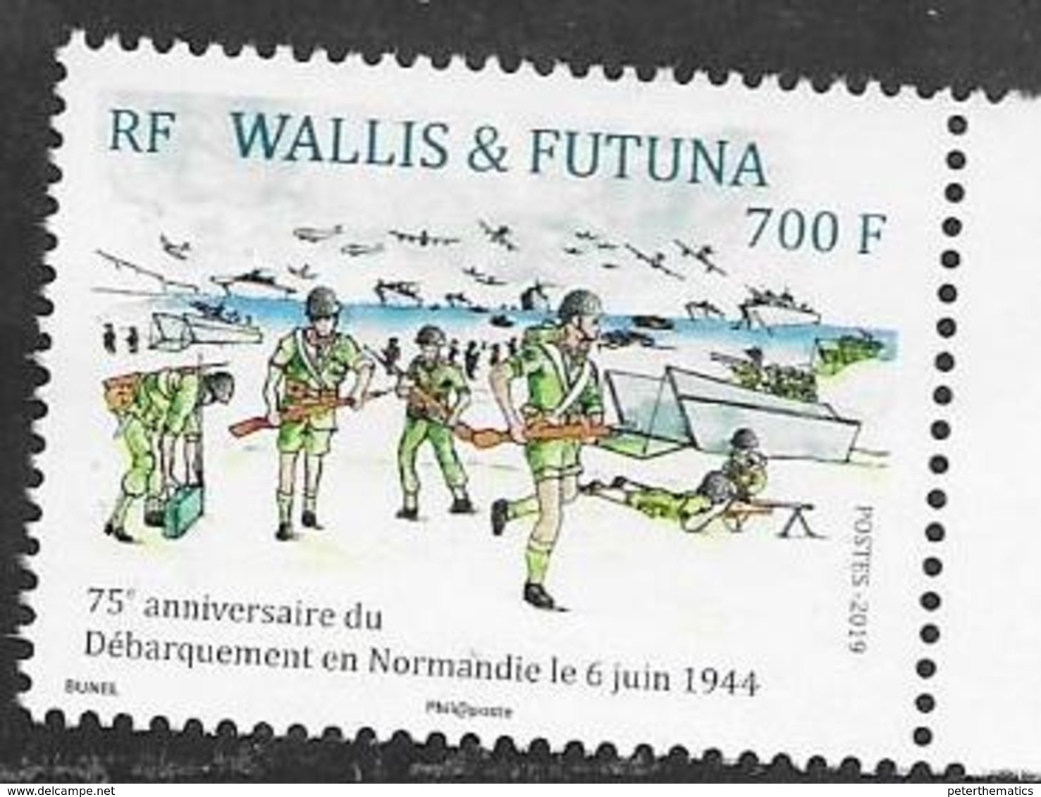 WALLIS ET FUTUNA,  2019, MNH,WWII, NORMANDY INVASION, PLANES, SHIPS,1v - WW2