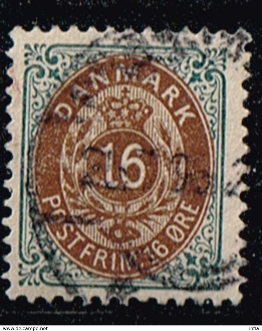 Dänemark 1875,Michel# 27 IIYBb O - Usati