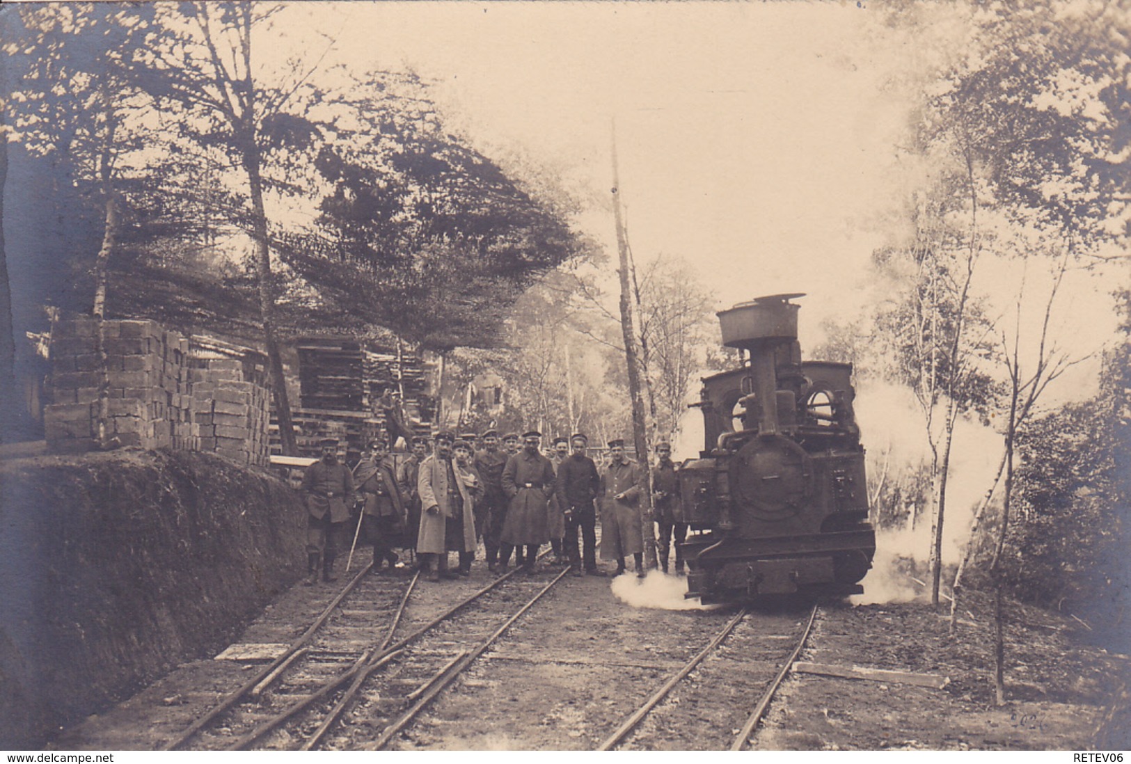 ( 55 ) - Argonnen Argonnes Charlepaux Tram Feldbahn  LOCOMOTIVE Carte Photo Allemande 1° Guerre KLASSE - Other & Unclassified