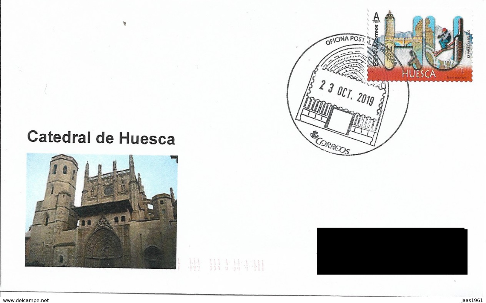 SPAIN. POSTMARK. HUESCA CATHEDRAL. 2019 - Otros & Sin Clasificación