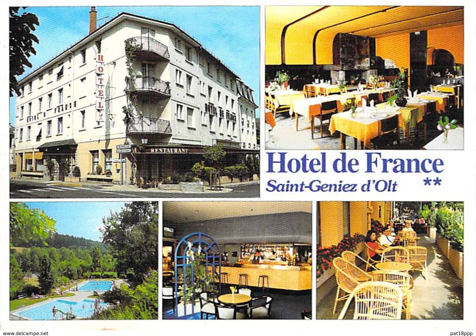 12 - SAINT GENIEZ D'OLT : Hotel Restaurant DE FRANCE - CPSM Village (  1.980 Habitants) Grand Format - Aveyron - Other & Unclassified