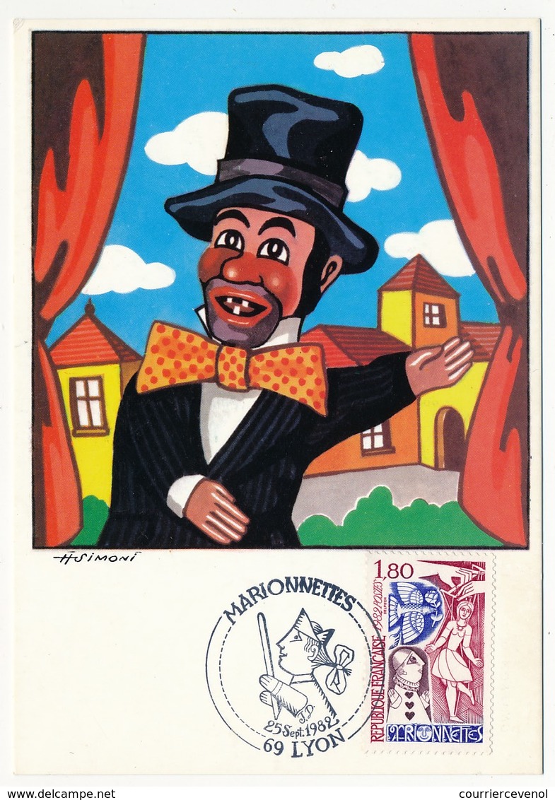 FRANCE - 2 Cartes Maximum - Marionnettes - LYON 25 Sept 1982 - 1980-1989