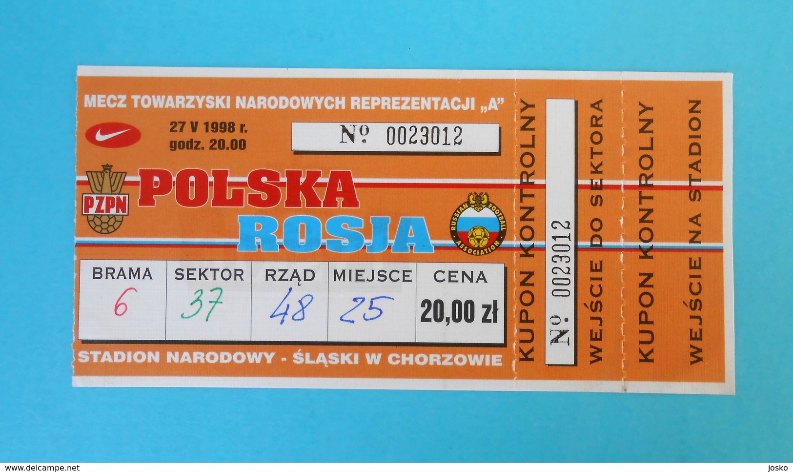 POLAND Vs RUSSIA - 1998 International Friendly Football Match Ticket * Soccer Fussball Calcio Foot Futbol Futebol Polska - Tickets D'entrée