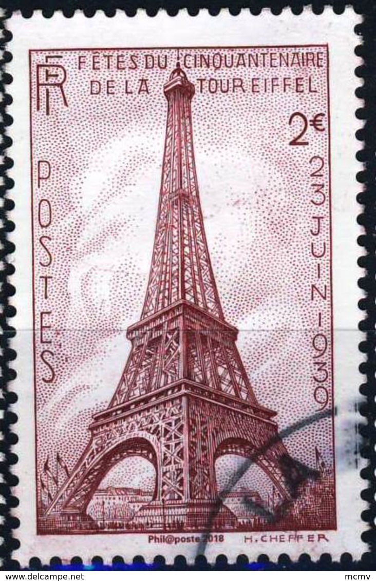 5223 50re De TOUR EIFFEL OBLITERE 2018 TRES RARE - Used Stamps