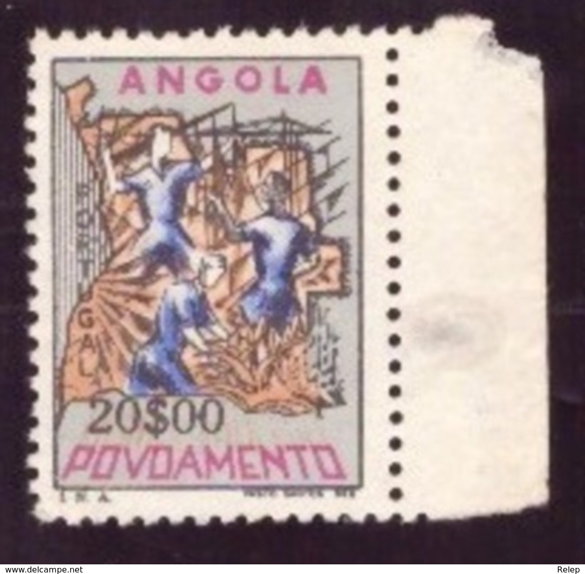 Angola 1965 - Selos De Assistëncia  - Povoamento 20$00 Cond. MNH #  Settlers In Angola - Angola