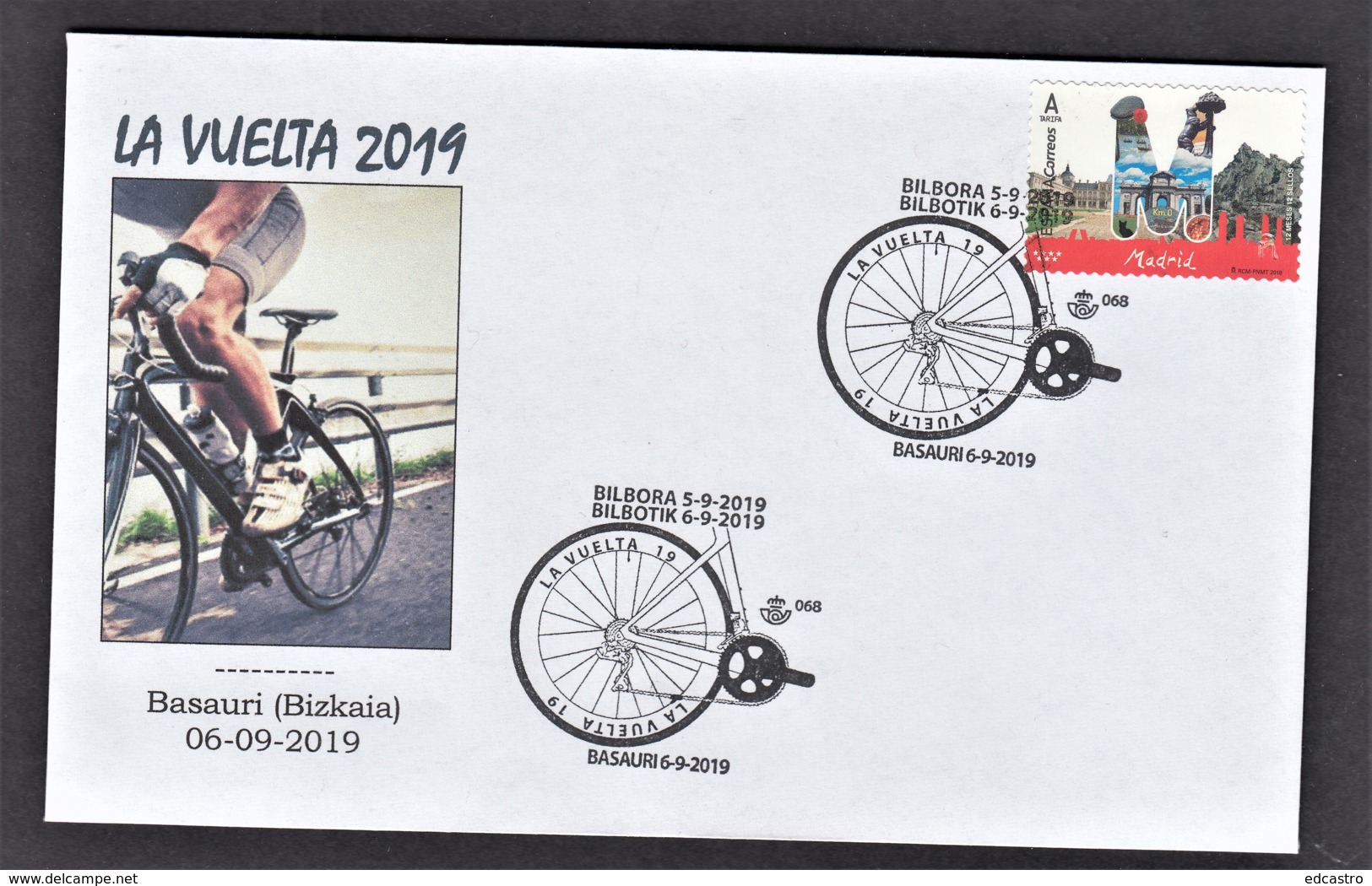 2.- SPAIN ESPAGNE 2019 SPECIAL POSTMARK LA VUELTA - CYCLING 2019 BILBAO BASAURI - Cycling