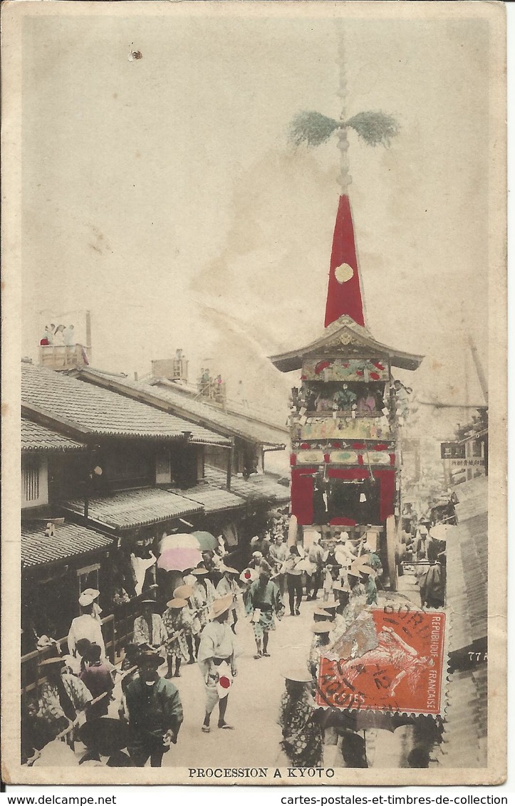 * Procession à KYOTO , 1915 , CPA ANIMEE - Kyoto