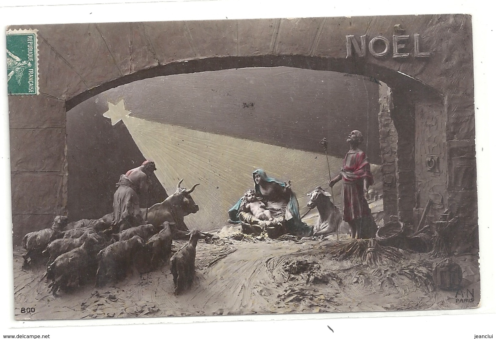 CARTE De  "  JOYEUX NOEL  "  Avec JOLIE CRECHE  . AFFR A-CHEVAL RECTO/VERSO . 2 SCANES - Sonstige & Ohne Zuordnung