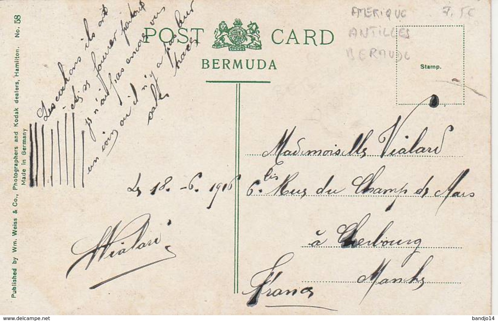 Bermuda  - 1906 - Vegetable Dealer - Scan Recto-verso - Bermudes