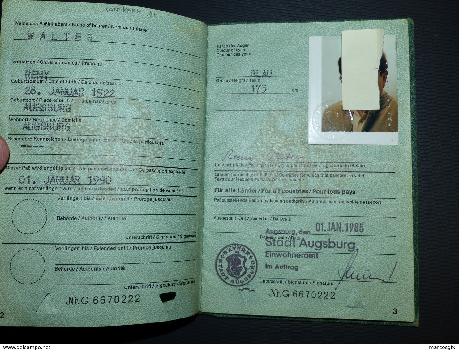 West Germany Passport 1985 RARE Travel Document  Passeport Reisepass - Documenti Storici