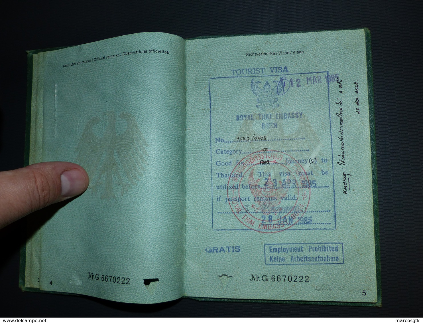 West Germany Passport 1985 RARE Travel Document  Passeport Reisepass - Documenti Storici