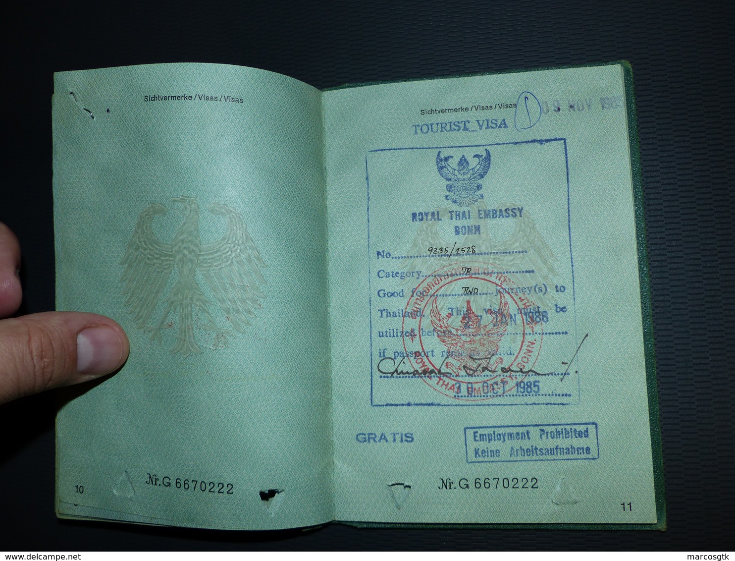 West Germany passport 1985 RARE travel document  passeport reisepass