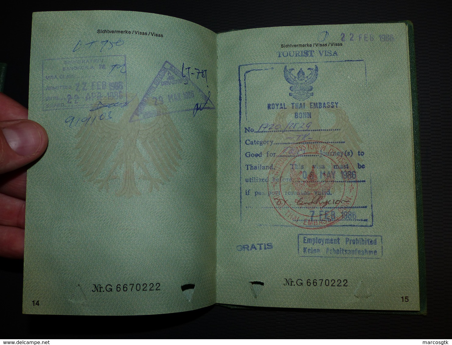 West Germany passport 1985 RARE travel document  passeport reisepass