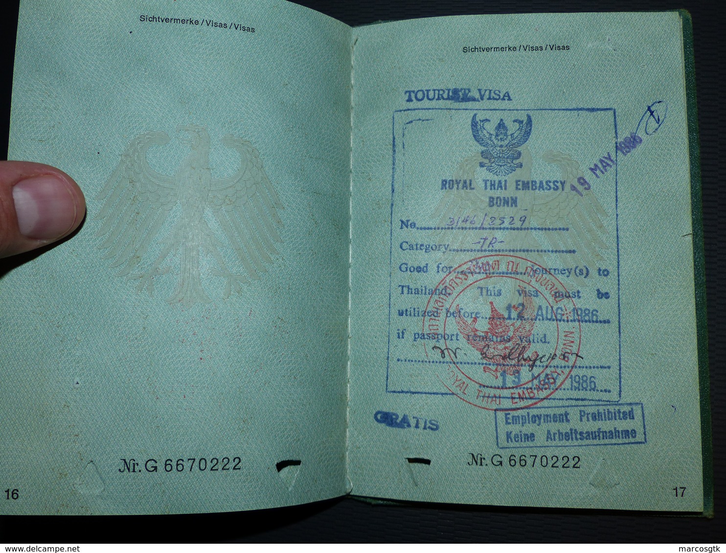 West Germany passport 1985 RARE travel document  passeport reisepass