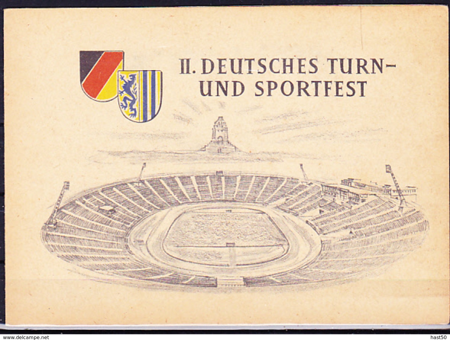 DDR GDR RDA - II. Dt. Turn- U. Sportfest (Mi.Nr. 530/33) 1956 - Sonderklappkarte Lpz Sonderstempel Vom Eröffnungstag - Briefe U. Dokumente