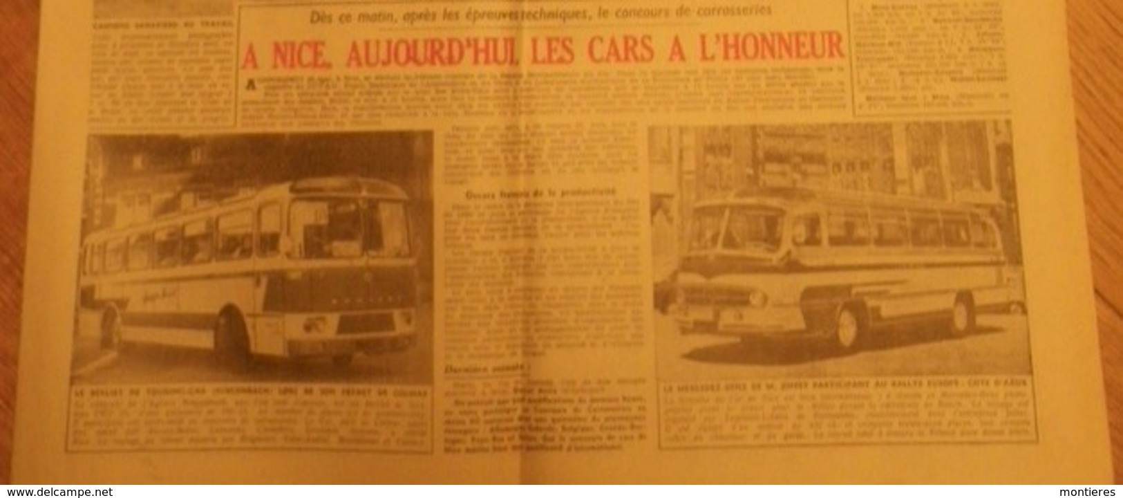 L'ARGUS 26 MAI 1960 - Menace Sur Le Véhicule Saharien - Nice Les Car à L'honneur ( BERLIET Touring Car - MERCEDES BENZ ) - 1950 à Nos Jours