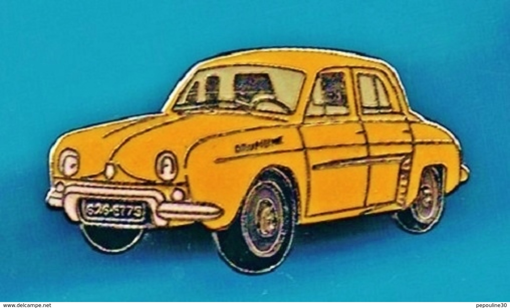 1 PIN'S  //   ** RENAULT DAUPHINE / 1956 **  . (J.Y. Ségalen) - Renault