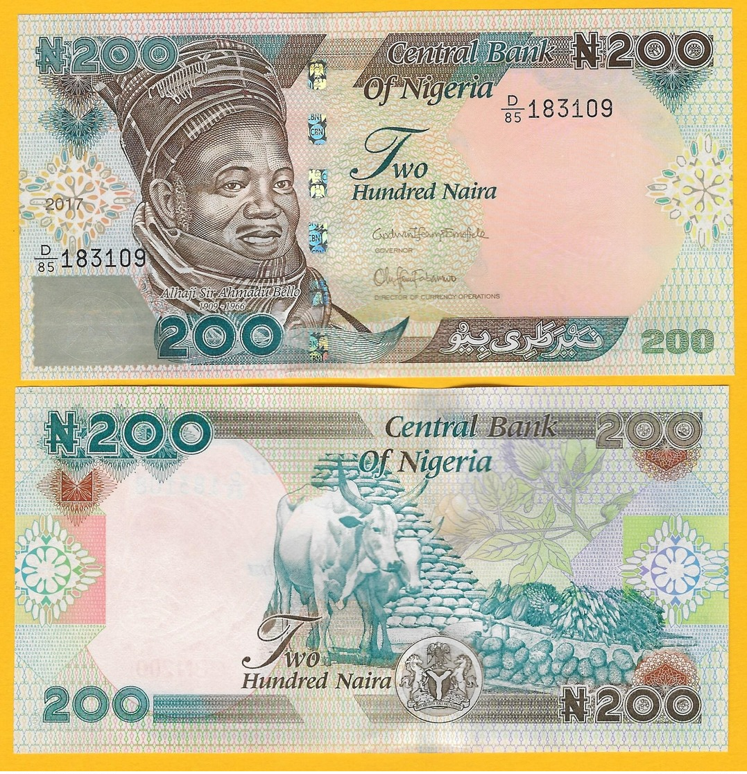 Nigeria 200 Naira P-29 2017 UNC Banknote - Nigeria