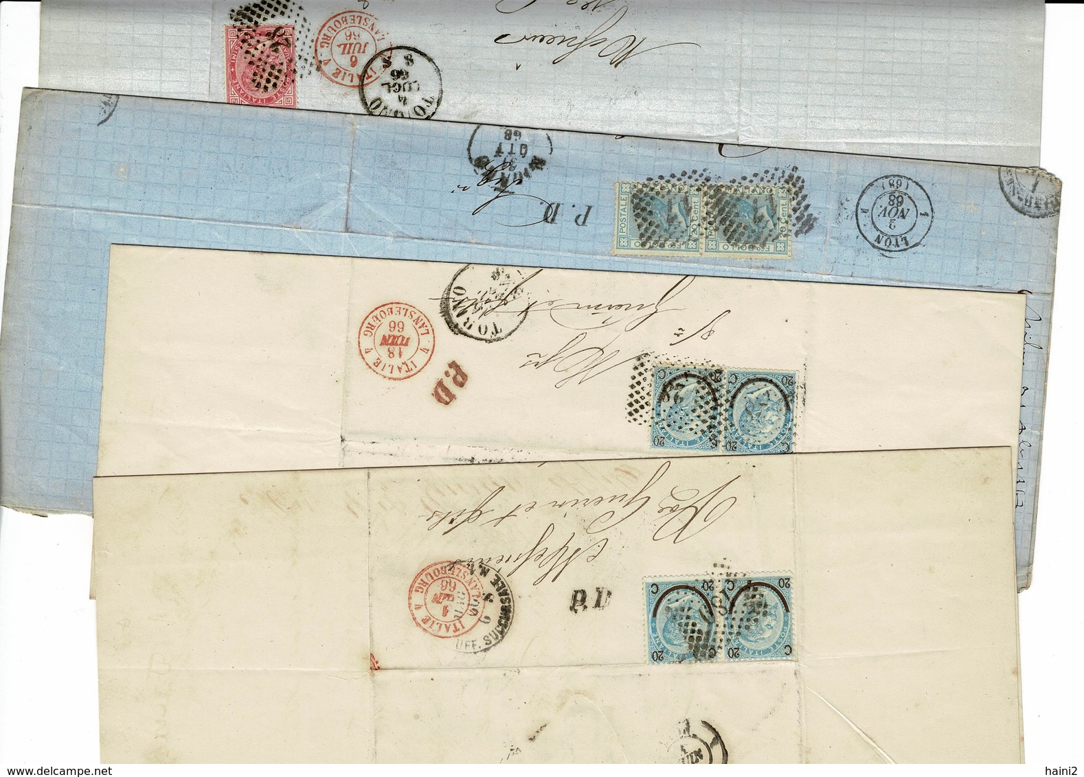 Lot 21 Lettres D'Italie Adressées à Lyon - Storia Postale