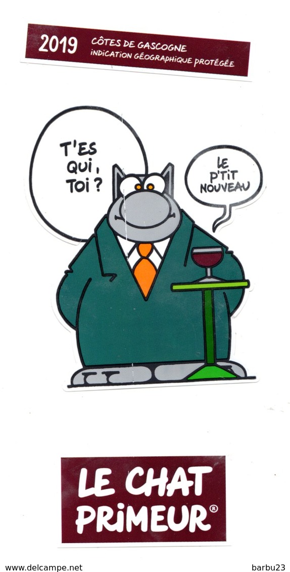 GELUCK Le Chat Etiquette Côtes De Gascogne  Primeur 2019 - Bande Dessinée