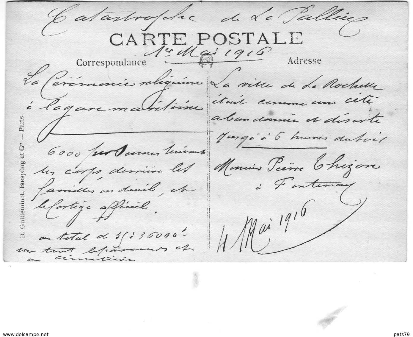 LA PALLICE- ROCHELLE  Catastrophe De L'Usine à Pétrole Du 1er MAI 1916 (CARTE P¨HOTO) - La Rochelle