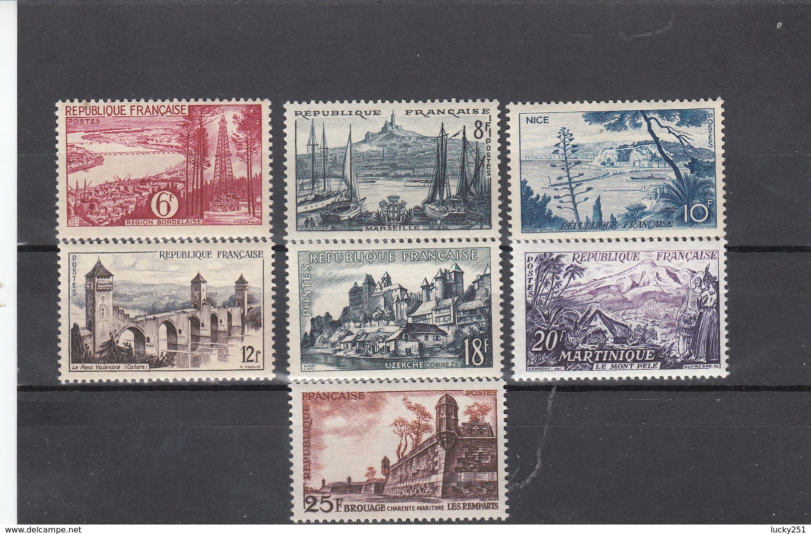 France - 1955 - N° YT 1036/42** - Série Touristique - Nuovi