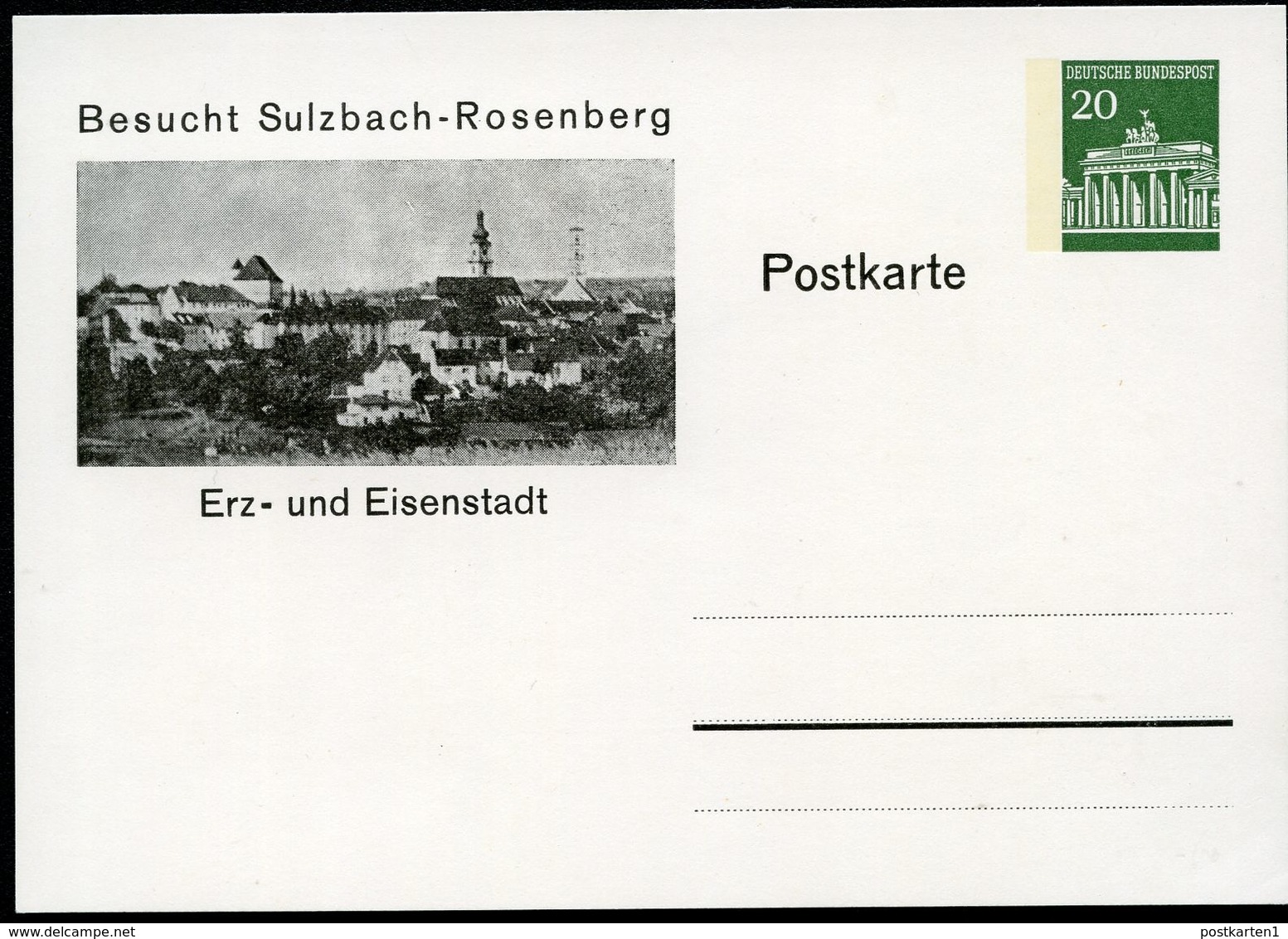 Bund PP43 B2/004 ANSICHT SULZBACH-ROSENBERG 1971  NGK 5,00 € - Private Postcards - Mint