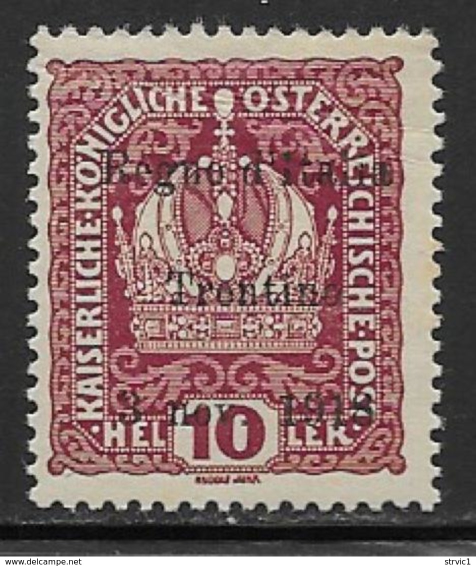 Italy Occupation Austria Scott # N36 Mint Hinged Austria Stamp Overprinted, 1918 - Austrian Occupation