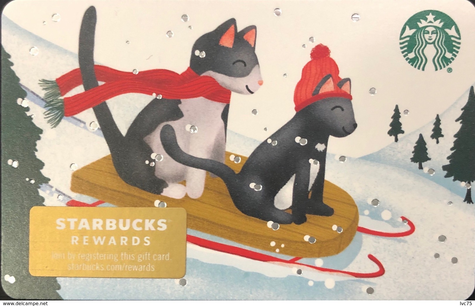 Starbucks 2019 Holiday Gift Card released In The USA - Cats With Line - - [6] Sammlungen