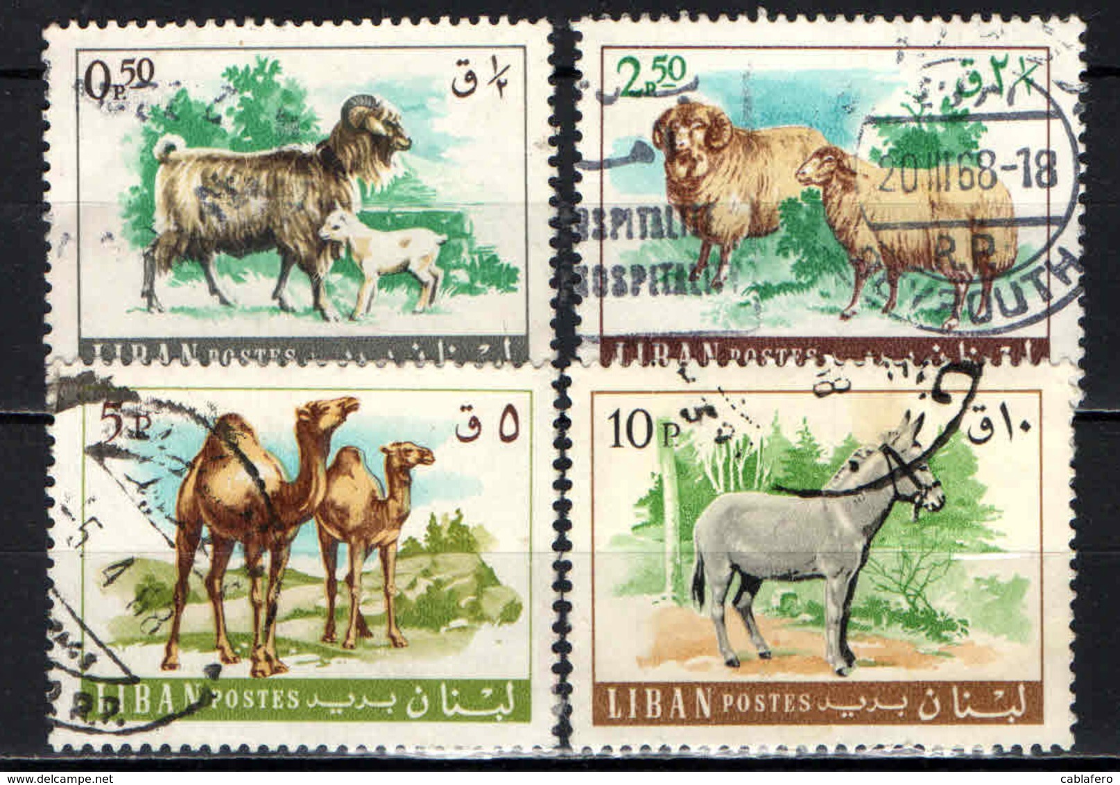 LIBANO - 1968 - ANIMALI DOMESTICI - USATI - Libanon