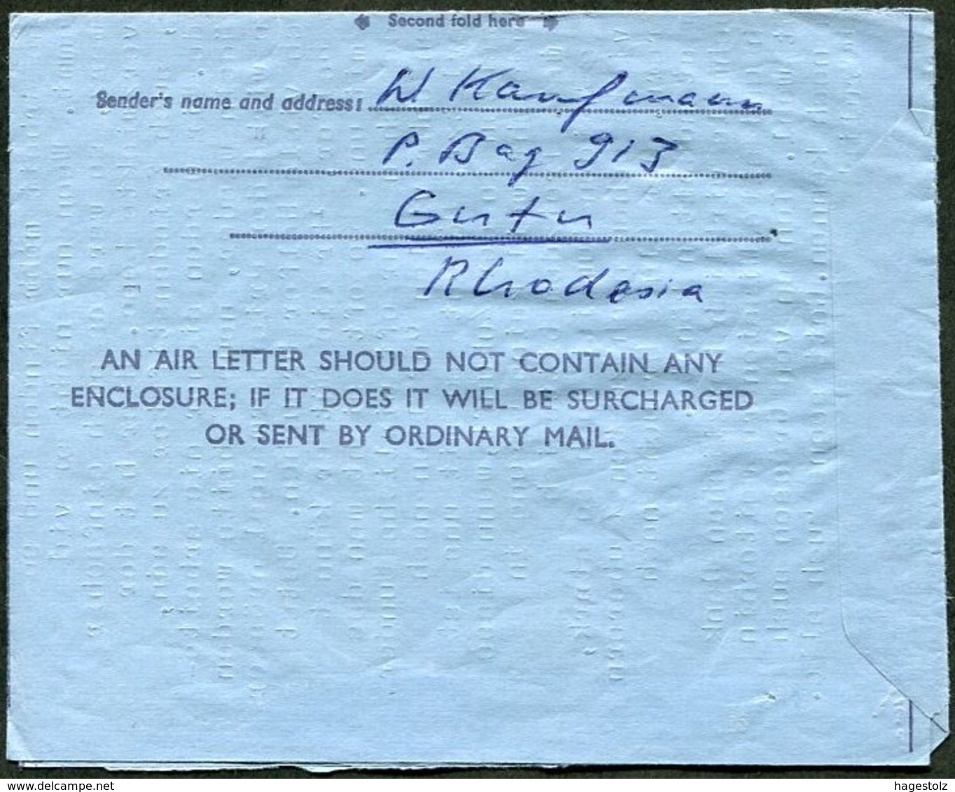 S. Rhodesia 1966 LION Löwe Aerogramme BASERA (Mutero Mission Gutu) Franked Ansellia Orchid Air Letter Cover >Switzerland - Felinos