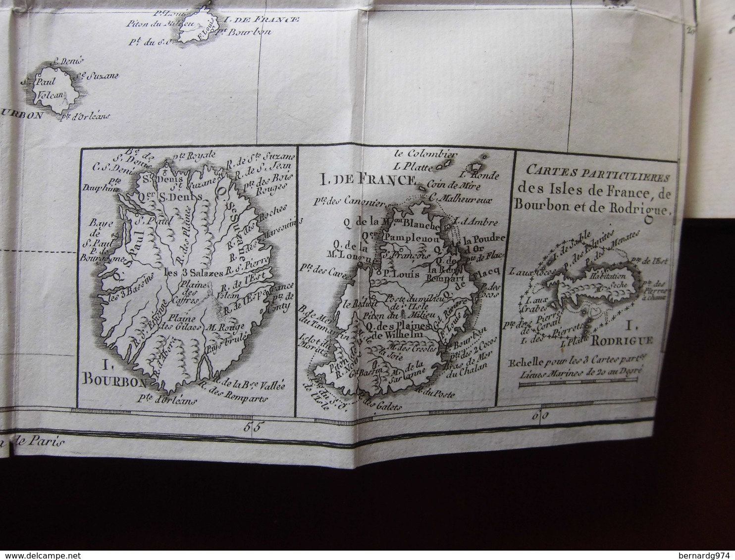 Madagascar, Bourbon (Réunion), Ile Maurice (Ile de France)  : rare ouvrage de 1784 avec carte dépliante des Iles