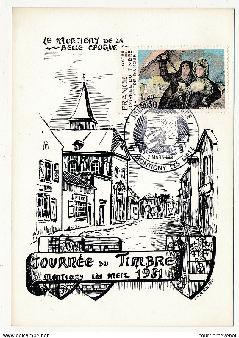 FRANCE - Carte Locale - Journée Du Timbre 1981 (La Lettre D'Amour) - 57 MONTIGNY LES METZ - Tag Der Briefmarke