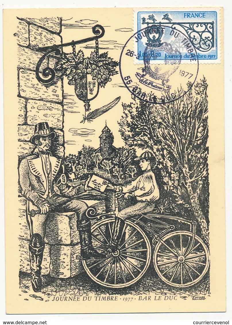 FRANCE - Carte Locale - Journée Du Timbre 1977 (Enseigne Postale) - 55 BAR LE DUC - Stamp's Day