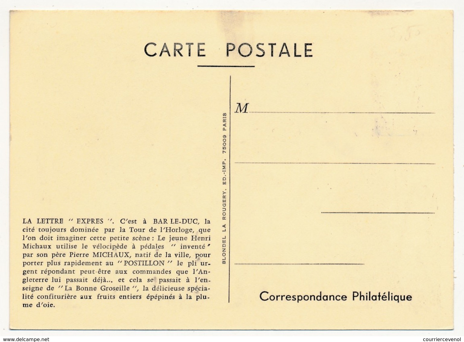 FRANCE - Carte Locale - Journée Du Timbre 1977 (Enseigne Postale) - 55 BAR LE DUC - Tag Der Briefmarke