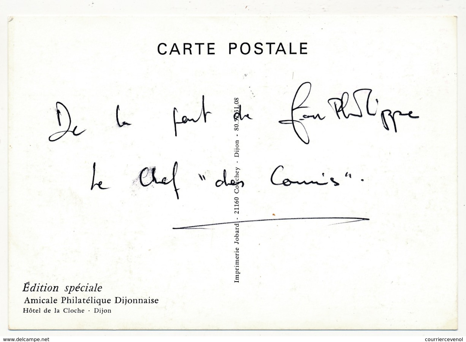 FRANCE - Carte Locale Privée 1988 (Transport Des Dépêches) 21 DIJON - Stamp's Day