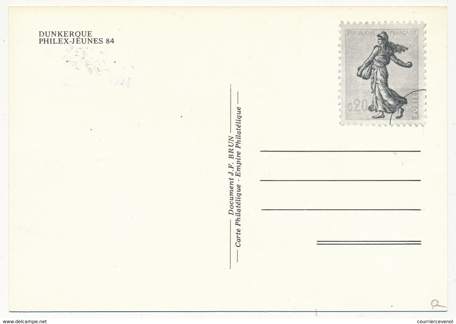 FRANCE - Carte Maximum - 1,60 PHILEX-JEUNES - 59 DUNKERQUE 21 Avril 1984 - Briefmarkenausstellungen