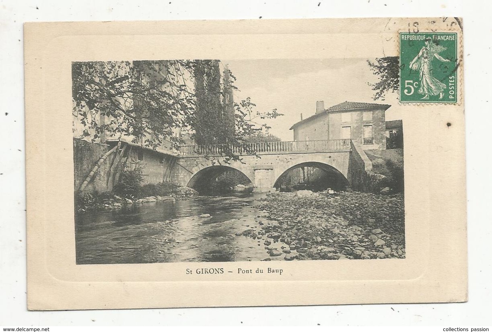 Cp, 09 , SAINT GIRONS ,pont Du BAUP ,voyagée 1910 - Saint Girons