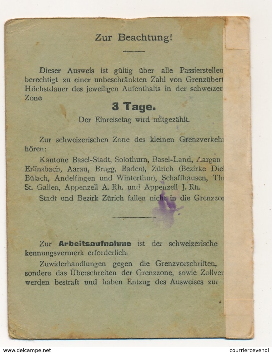 SUISSE / BADE - Dauerbewillingung (Autorisation Permanente) Passage Frontière Konstanz => Suisse - Fiscaux - Historical Documents