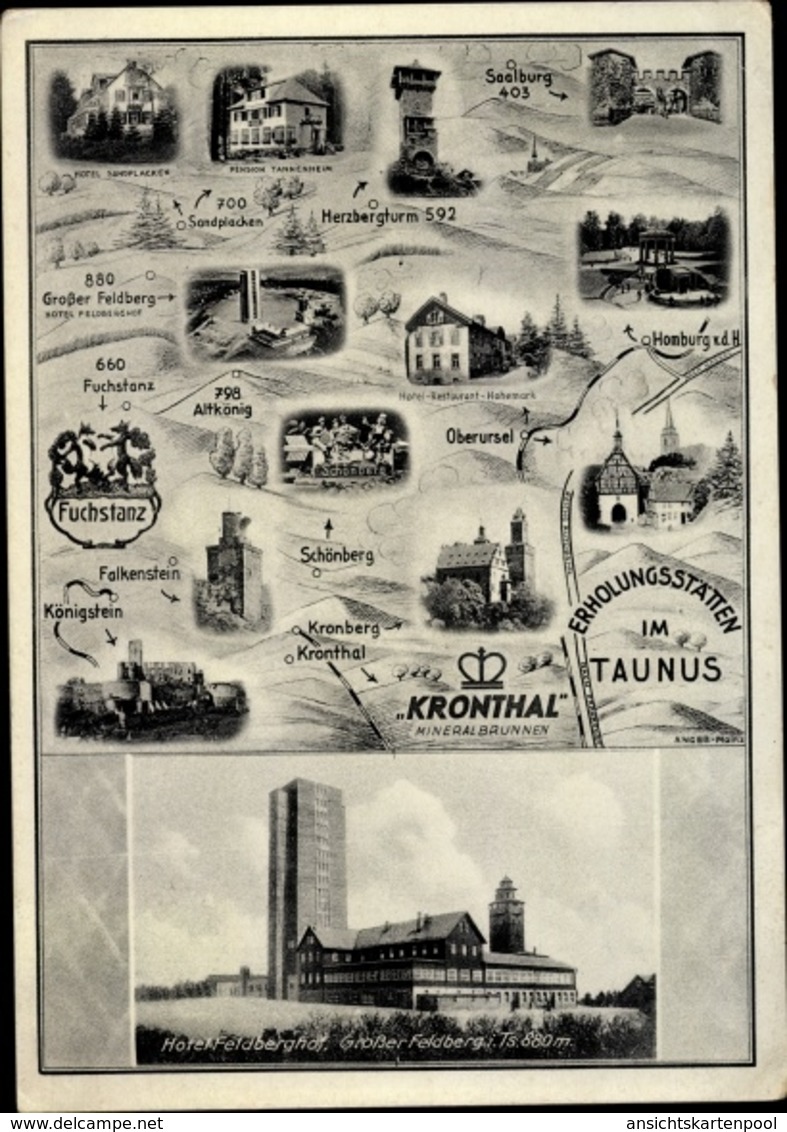 Landkarten Cp Niederreifenberg Schmitten Im Taunus, Großer Feldberg, Hotel Feldberghof, Kronthal - Other & Unclassified