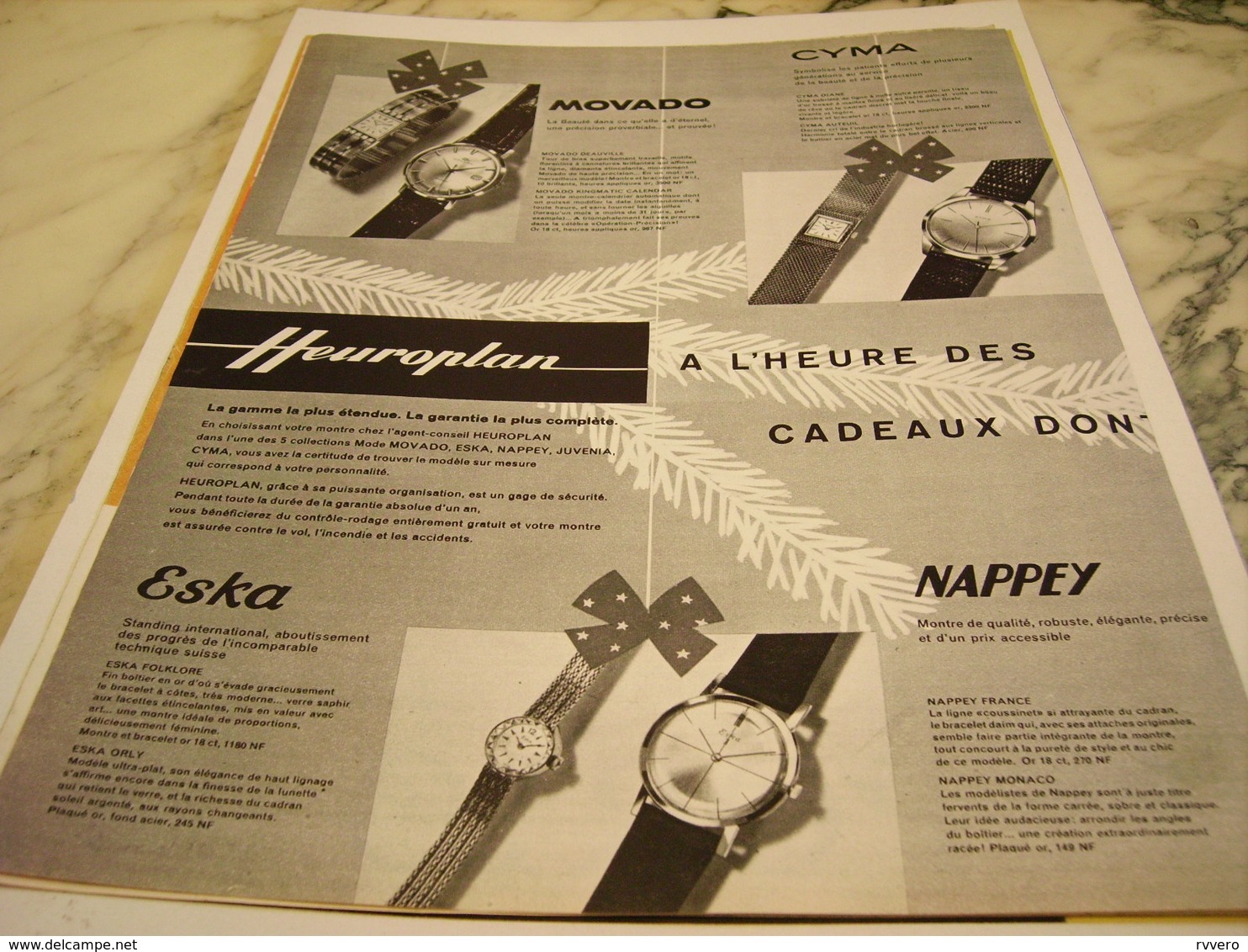 ANCIENNE PUBLICITE A L HEURE DES CADEAUX D HEUROPLAN 1961 - Autres & Non Classés