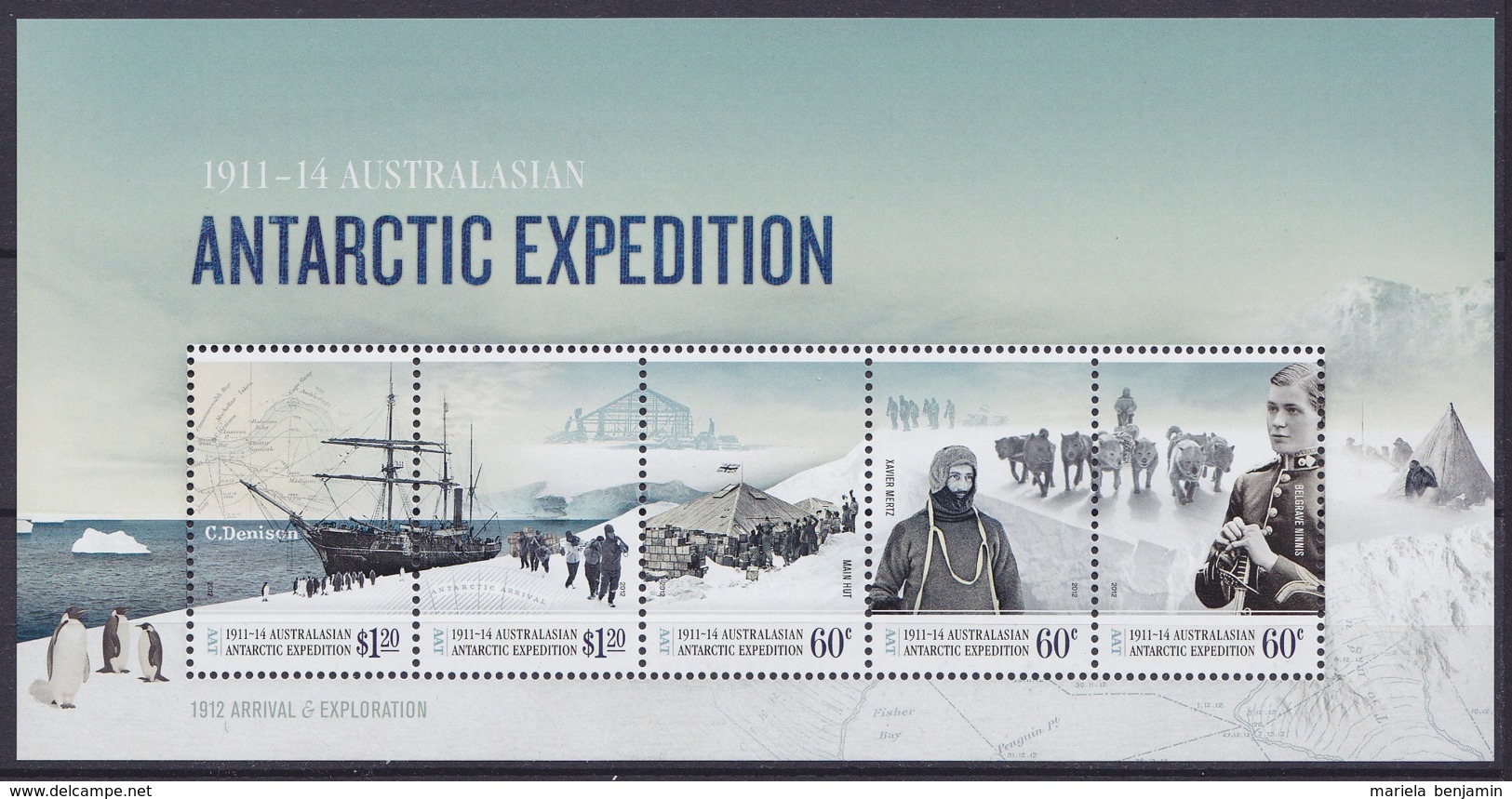 Australian Antarctic AAT - ** 100e An Exploration Expédition Mawson 1911-14 (2012) - Unused Stamps