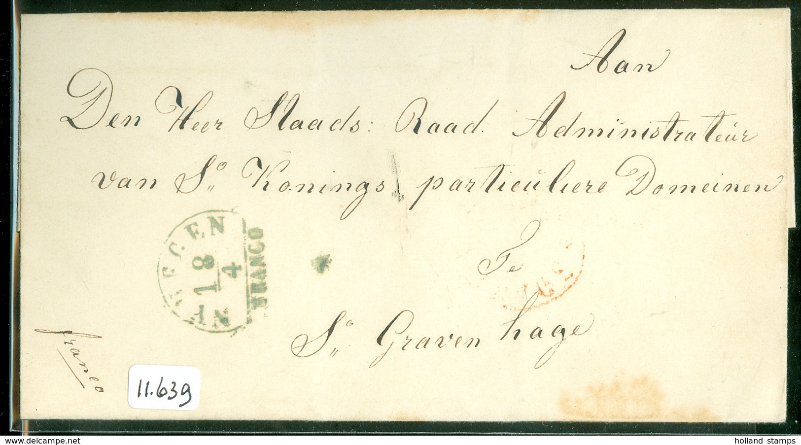 POSTHISTORIE * VOORLOPER * BRIEFOMSLAG Van NYMEGEN Naar 's KONINGS DOMEINEN  Te 's-GRAVENHAGE   (11.639) - ...-1852 Prephilately