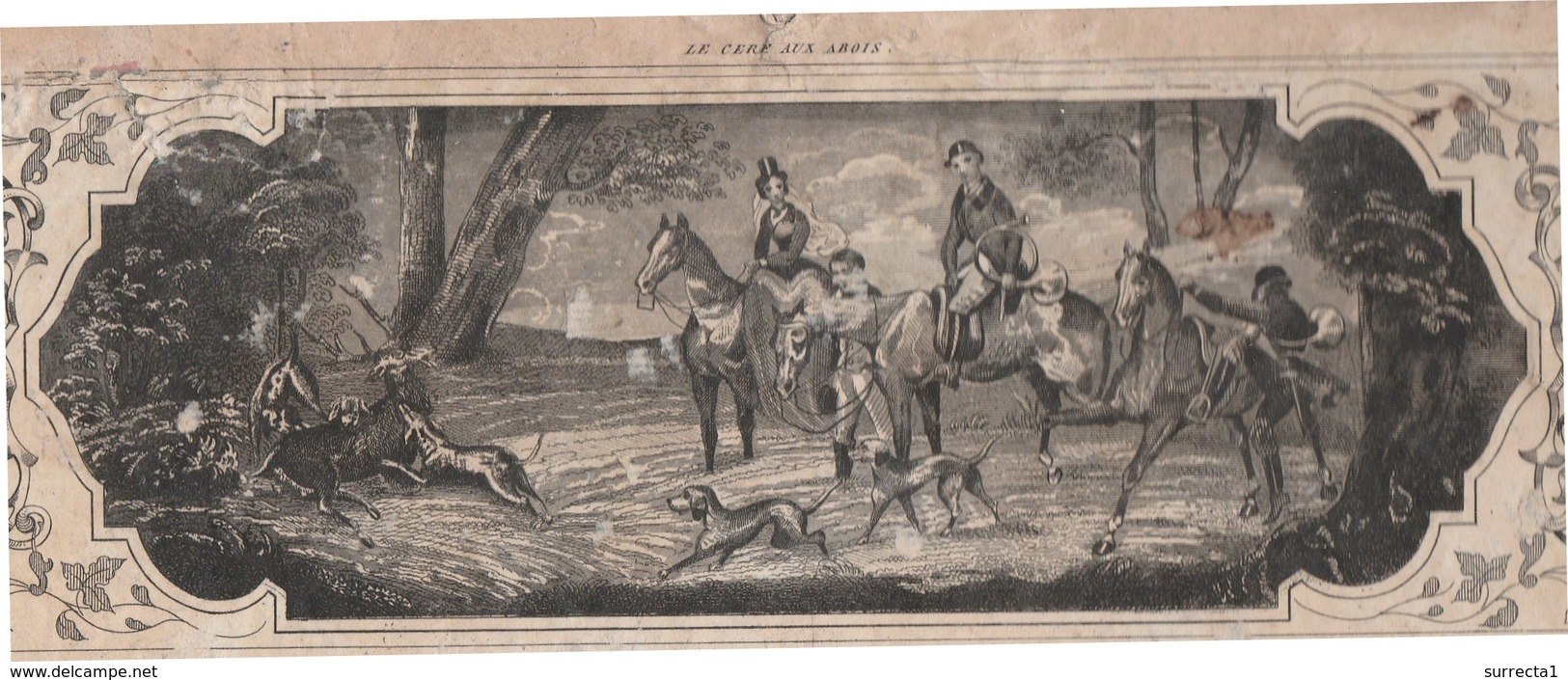 Calendrier 1853 / Scènes Chasse à Courre "La Chasse Au Cerf" Et "Le Cerf Aux Abois"/ Impr Dubois Trianon Paris - Grossformat : ...-1900