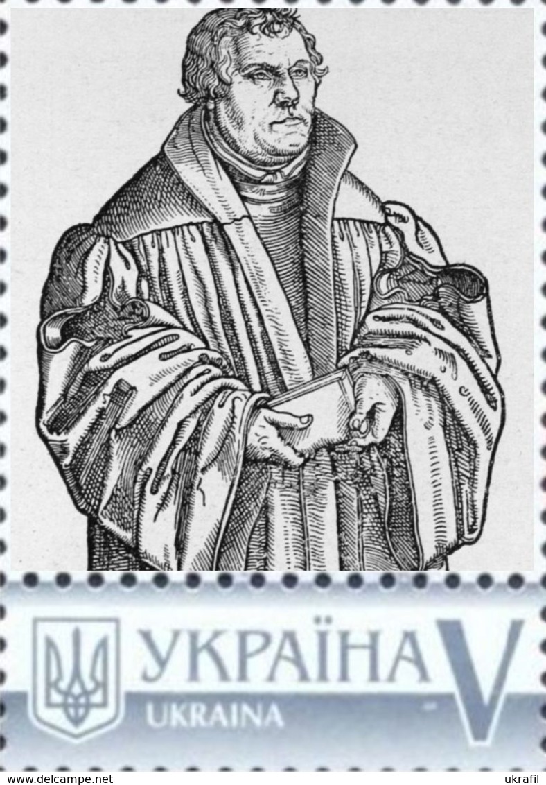 Ukraine 2017, Protestant Reformation, Martin Luther, 1v - Ukraine