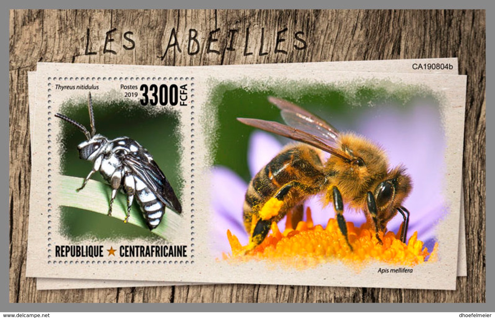 CENTRALAFRICA 2019 MNH Bees Bienen Abeilles S/S - OFFICIAL ISSUE - DH1947 - Abeilles