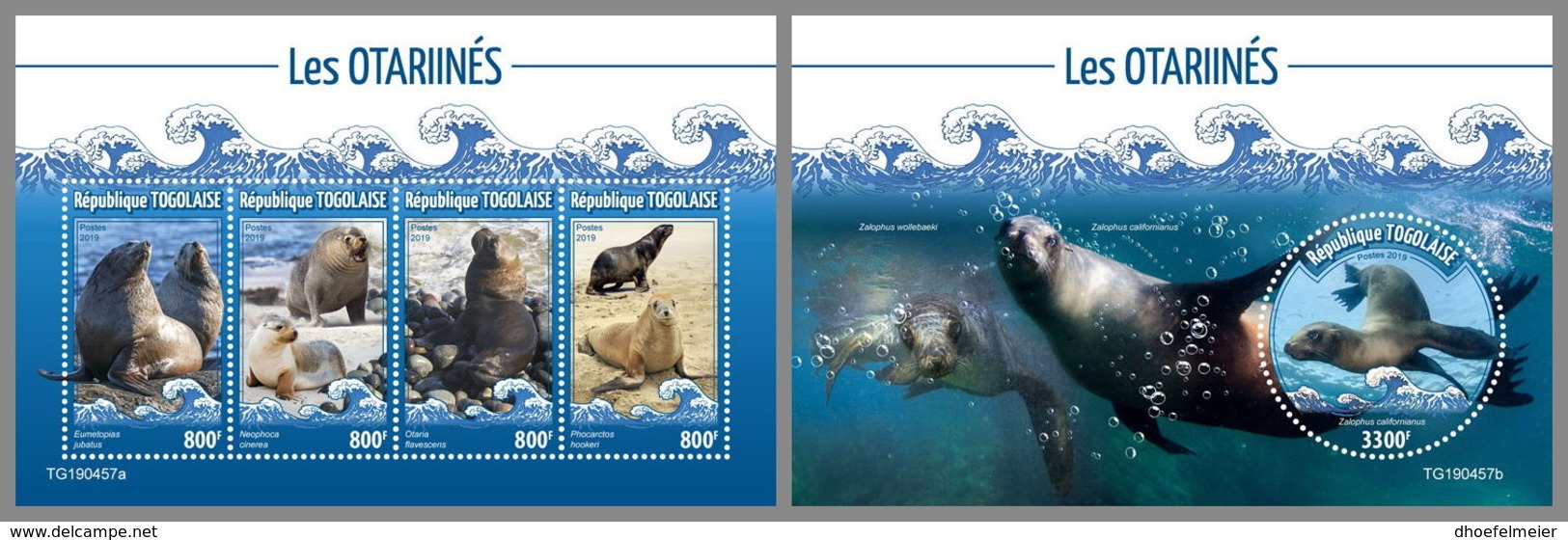 TOGO 2019 MNH Sea Lions Seelöwen Lions De Mer M/S+S/S - OFFICIAL ISSUE - DH1947 - Autres & Non Classés