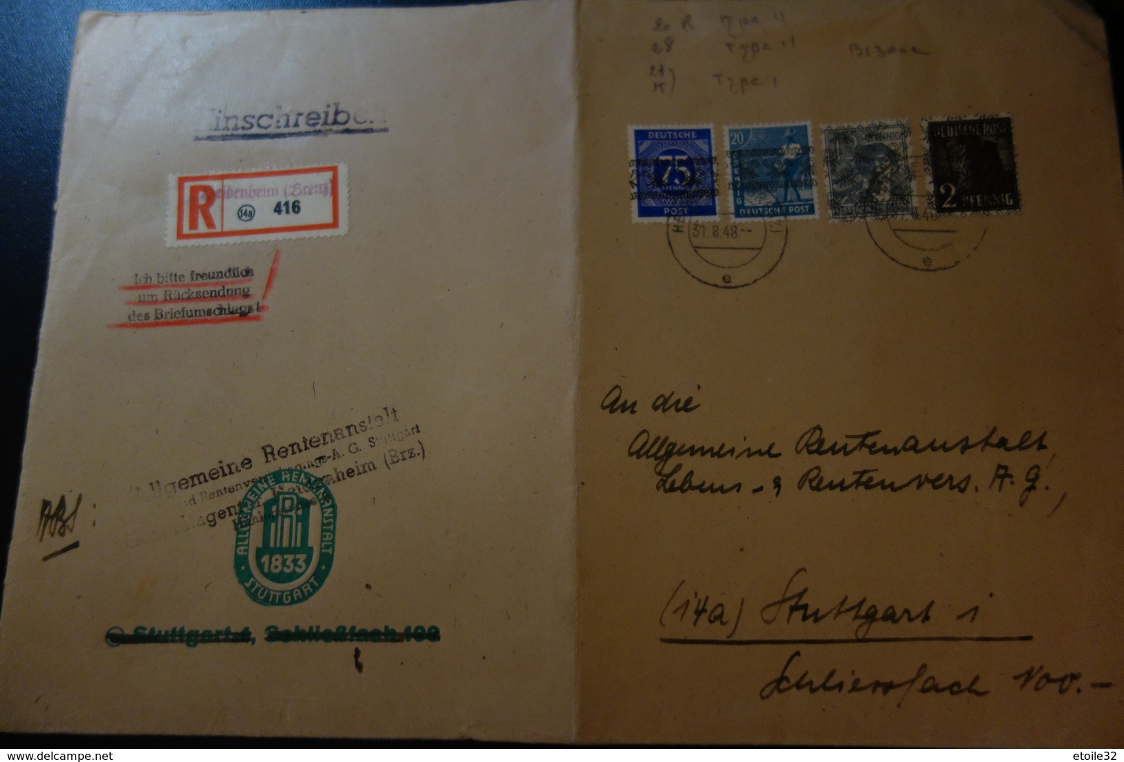 LETTRE De STUTTGART EN RECOMMANDEE - Guerra Del 1939-45