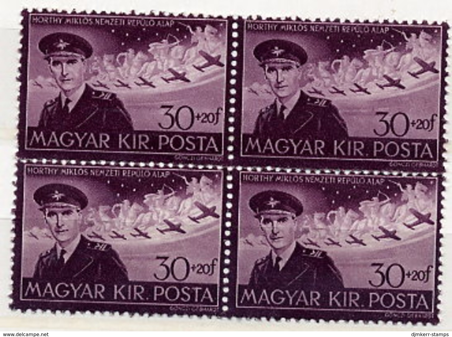 HUNGARY 1943 Horthy Commemoration In Block Of 4 MNH / **.  Michel 735 - Unused Stamps